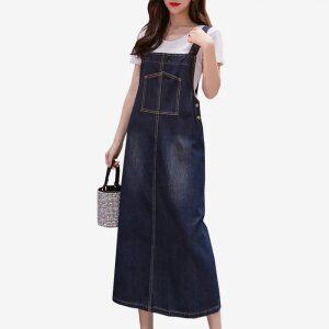 여성원피스 멜빵원피스 멜빵치마  멜빵원피스  55-120 토베나   A308CA 빈티지 멜빵청