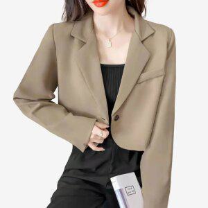 여성자켓 크롭자켓 숏자켓 착용 핏이 좋은 자켓 55-88 토베나  S163J 박시 크롭자켓