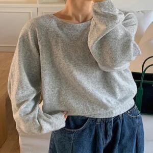 투엔 소프트 래글런 라운드넥 니트 (7 color)