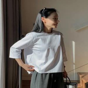 MADE 탄탄 절개 7부 티셔츠 (4 color)