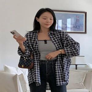 시에니 체크 포켓 루즈핏 셔츠 (one color)