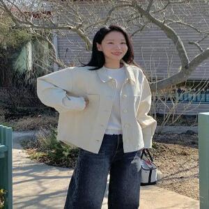 MADE 워크포켓 샌드베이지 코튼 셔츠자켓 (one color)