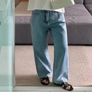 18347 연청 스톤워싱 일자핏 데님 (one color) 히든밴딩