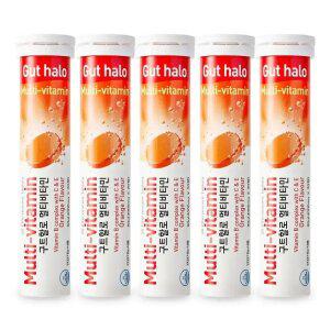 구트할로 멀티비타민 오렌지맛 발포 비타민 4000mg X 20정 5통