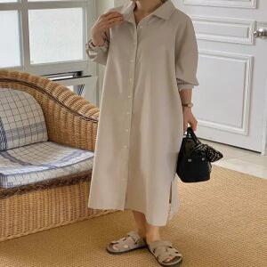 MADE 시그니처 베이직 셔츠원피스 (2 color) 링클프리