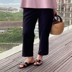 쿨 치즈스판 9부 밴딩 슬랙스 (2color)