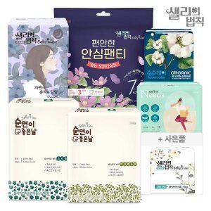 샐리의법칙 트리플 순면이좋은날 생리대 중형 16P X 5팩/대형,라이너,오버나이트 외
