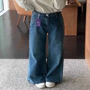 3357 진청 세미와이드 부츠컷 데님 (one color)