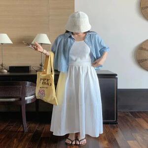 리즈니 심플 절개 밴딩 스커트 (2color)