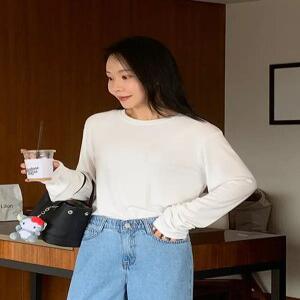 다이브 스판 라운드넥 긴팔티 (4 color)