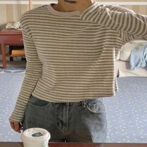 디아 펀칭 스트라이프 긴팔티 (3 color)