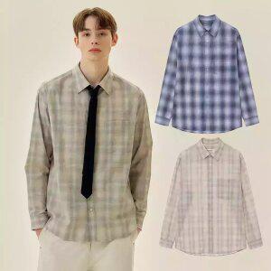 (단하루 4/1)[택가 79,900원]마인드브릿지 남성 [COUTURE]옴브레체크오버핏셔츠_2컬러