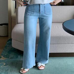 8837 스판 포켓 세미와이드 데님 (2 color) 히든밴딩