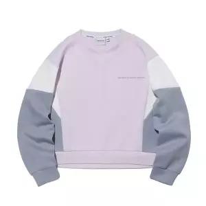 우먼스 시밀러 블록 크롭 맨투맨 핑크 ITY1TM56APK_CC