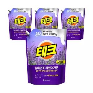 테크 실내건조 라벤더가든 드럼용 리필 2L+300ml, 4개