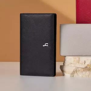 헤지스 액세서리 25FW 블랙 단색 소가죽 장지갑 HIWA5F161BK