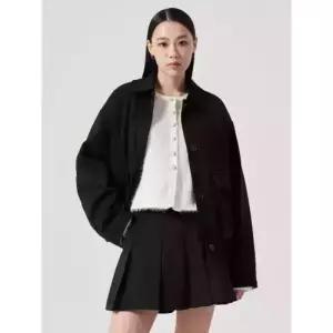 8seconds 배색 칼라 퀼팅 재킷 블랙 114111DQ25