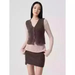 [매장정품] 8SECONDS 에잇세컨즈 버튼 니트 베스트 브라운 (35415AKQ2D)