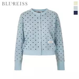 [블루레이스] 레이스 패치 도트 니트 가디건_B6S1KC4690