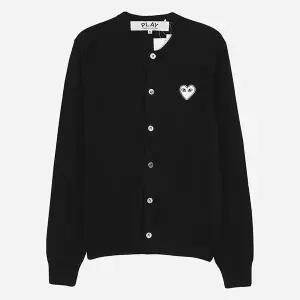 [꼼데가르송] 화이트 하트 니트 가디건 블랙 148352354