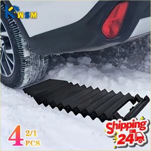 자동차 타이어 트랙션 매트 휴대용 미끄럼 방지 휠 패드 사다리 눈/얼음 비상용 논슬립 타이어 그립 플레이