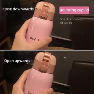 200/350ml  미니 보온병 컵 스테인레스 스틸 열 커피 머그잔 휴대용 호환 밀폐 용기 단열 물병 버튼 뚜껑