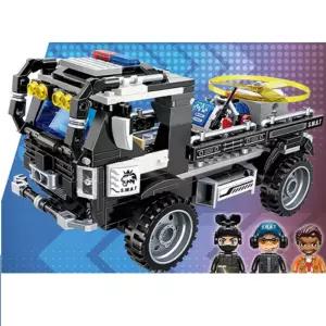 경찰트럭 오토바이 윙플라이 블럭 조립