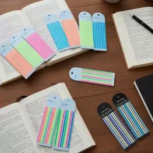 롱 인덱스 책 필기 파스텔 형광 얇은 반투명 붙이는 밑줄 스티커 노트 정리
