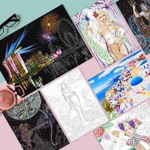 스크래치 스토리뷰 신화/풍경/야경 풀세트 패키지모음 그림 취미 나이트뷰