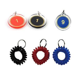 1~300 양면번호/스프링줄 열쇠고리 키링 찜질방 락커룸 순번대기표