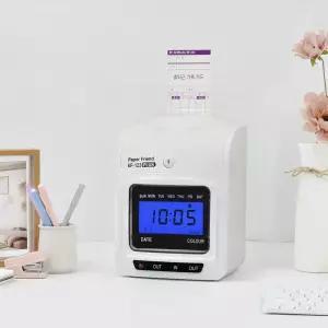 [현대오피스] 출퇴근기록기 EF-123plus +카드100매 4란인자 디지털 도트식 출근관리 지각/조퇴표시