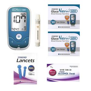 SD 글루코나비 GDH 혈당측정기 풀세트 (기계+채혈기+시험지100+채혈침110+알콜솜100)