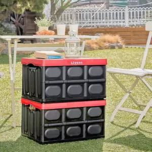 [리벤스]멀티 폴딩 리빙박스(56L 대형/블랙) 2P +상판 1P 증정