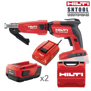힐티/SD5000-A22+4.0Ah배터리(2개)+SMD57+충전기/SET/무선스크류드라이버+매거진/연발식/드라이월/보드작업
