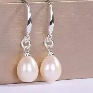 [Silver 925] 925 실버 8mm 고리형 화이트 천연 진주귀걸이