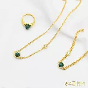 여자 순금 목걸이 말라카이트 7.5g