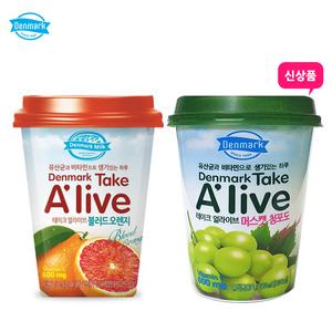 덴마크 테이크 얼라이브 250mlX24컵 오렌지12+머스캣12/유산균/비타민주스/무배