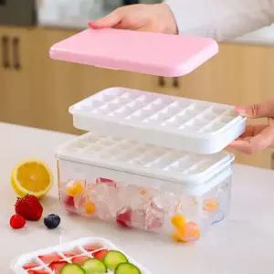 32구 원터치 실리콘 아이스트레이 아이스큐브 얼음틀 얼음트레이 얼음통 제빙기 냉장고 얼음