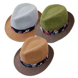 [마메든]플라워띠 UV차단 페도라 3color 시원한 남녀 신사 여름 중절모 챙모자/CL-N61