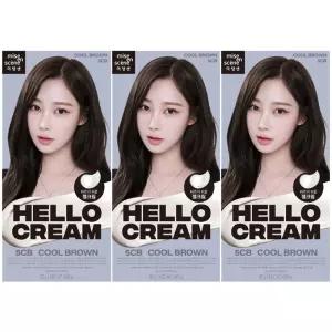미쟝센 헬로크림 염색약 5CB 쿨브라운 NEW X 3개