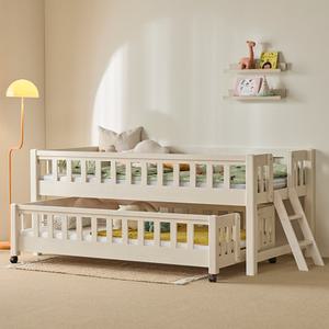 [가구타운] 마이원 원목 슬라이딩 이단침대 독립포켓 양면매트 2장+우드깔판