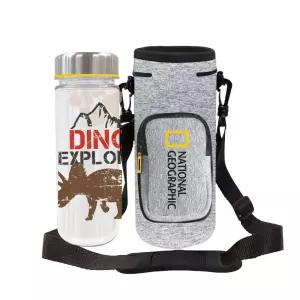 [내셔널지오그래픽] 키즈 에센 물병크로스 보온가방세트 500ml(다이노) / NGK7951