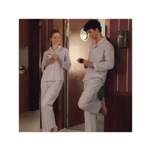 솔브(정상) 솔브 커플잠옷 선염 기모 스트라이프 파자마 세트 남여 단품 SPA2435M_SPA243