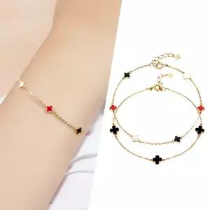 [골드피아] 14K 미니/프렌치 크로바 팔찌