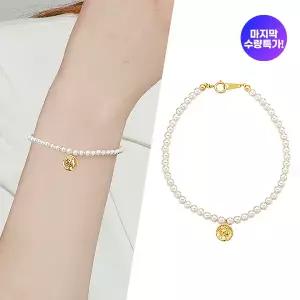  마지막 수량 [골드피아] 14K 3mm 스왈진주 라운드 코인 팔찌