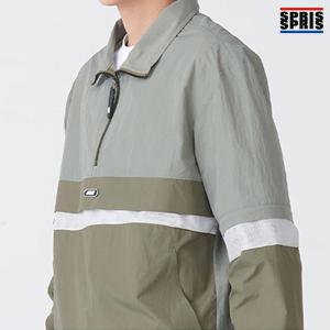 스프리스 남성 3단 배색 아노락 점퍼 카키
