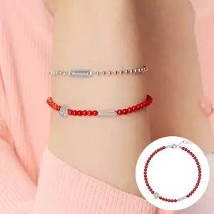 [로즈몽] 실버 산호 비드 팔찌 퓨어로즈 RA25A09K