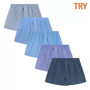 TRY 순면 트렁크 팬티 5종 세트 데일리 항균 남자 속옷 남편 사각 팬티