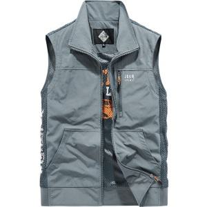 JEEP SPIRIT 남성 빅 사이즈 낚시 조끼 야외 통기성 스포츠 러닝 하이킹 조끼