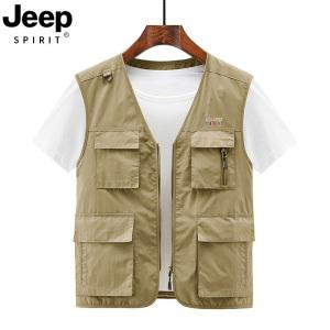 JEEP SPIRIT 남 캐주얼 베스트 등산 경량 여름 쪼끼 포켓 작업용 낚시 JP8863